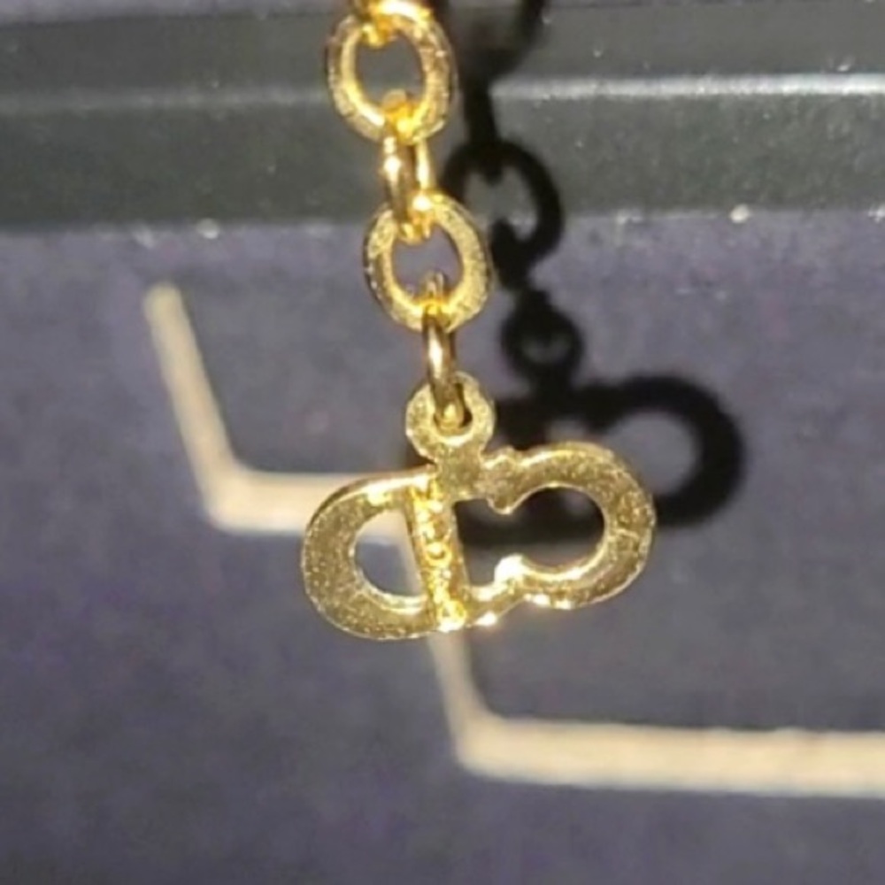 COA CHRISTIAN DIOR CD LOGO RHINESTONE HEART NECKLACE ✨️🔥 - Picture 5 of 6